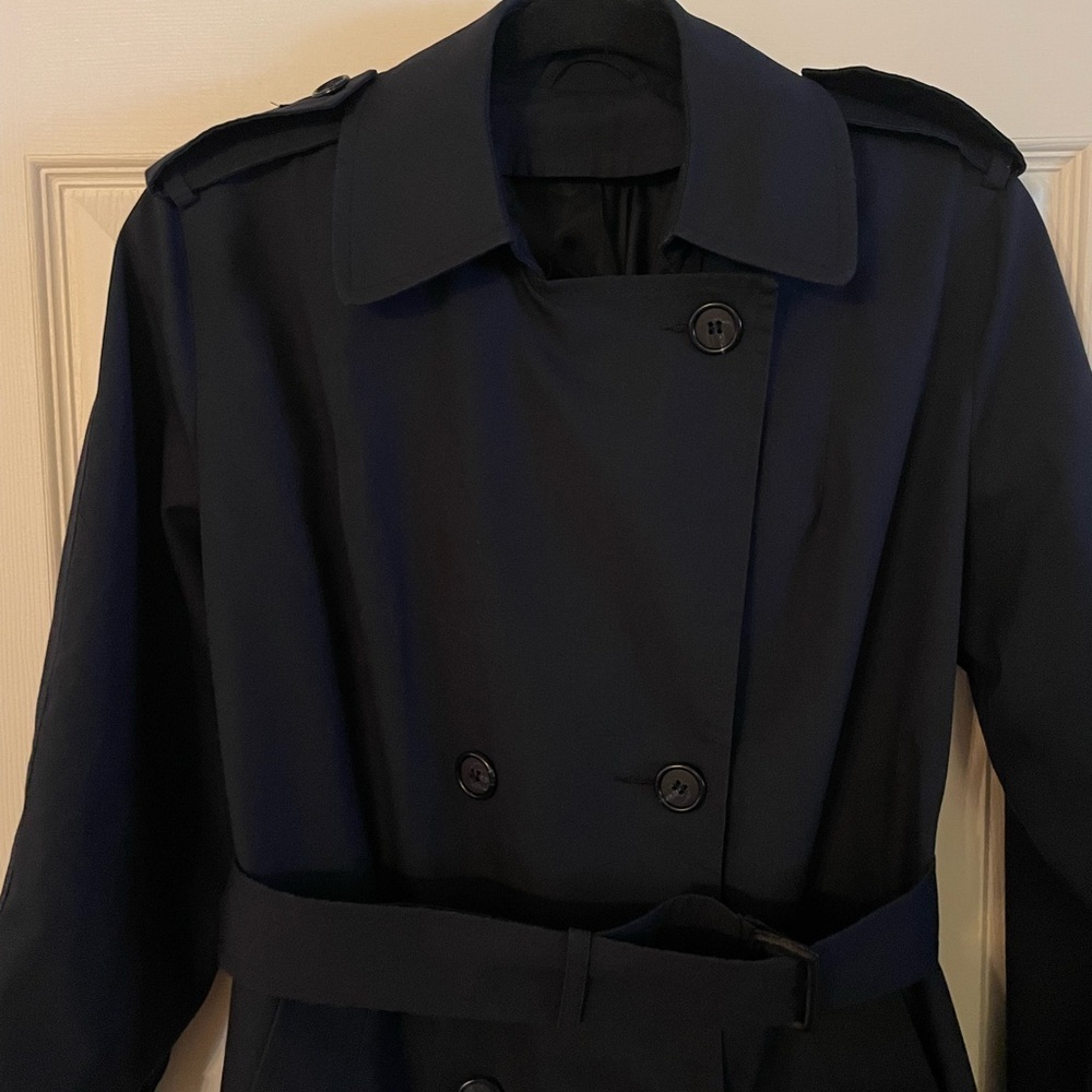Classic Navy Double-Breasted Women's Trench Coat Small - Picture 2 of 6